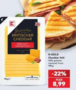Kaufland K-GOLD Cheddar felii Ofertă