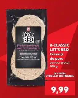 Kaufland K-CLASSIC LET’S BBQ Cârnați de porc pentru grătar 180 g Ofertă