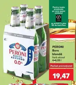 Kaufland PERONI Bere blondă fără alcool 4x0,33 l Ofertă