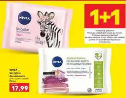 Kaufland NIVEA Șervețele demachiante 3 în 1 / piele uscată 25 buc Ofertă