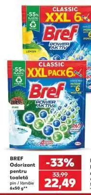 Kaufland Bref Odorizant pentru toaletă pin / lămâie 6x50g Ofertă