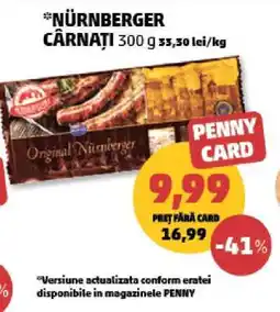 Penny NÜRNBERGER CÂRNAȚI 300 g Ofertă