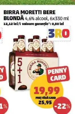 Penny BIRRA MORETTI Bere blondă Ofertă