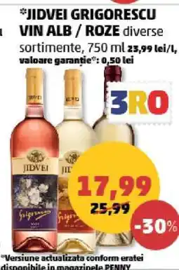 Penny Jidvei Grigorescu Vin Alb/Roze Ofertă