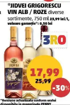 Penny Jidvei Grigorescu Vin Alb/Roze Ofertă