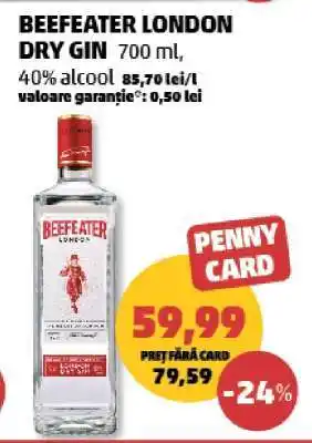 Penny BEEFEATER LONDON DRY GIN 700 ml Ofertă