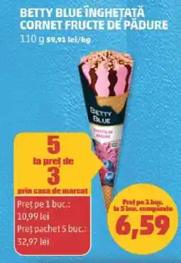 Penny BETTY BLUE ÎNGHEȚATĂ CORNET FRUCTE DE PĂDURE Ofertă