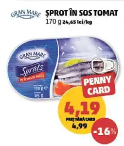Penny Sprot în sos tomat Ofertă