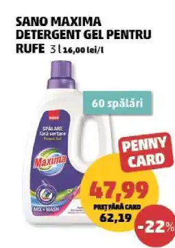 Penny SANO MAXIMA DETERGENT GEL PENTRU RUFE Ofertă