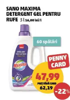 Penny SANO MAXIMA DETERGENT GEL PENTRU RUFE Ofertă