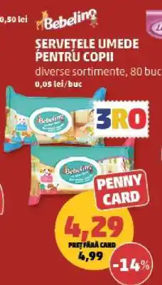 Penny Șervețele umede pentru copii Bebelino Ofertă