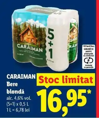 Lidl CARAIMAN Bere blondă Ofertă