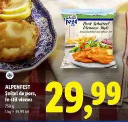 Lidl ALPENFEST Şniţel de porc, în stil vienez Ofertă