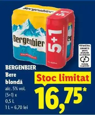 Lidl BERGENBIER Bere blondă Ofertă