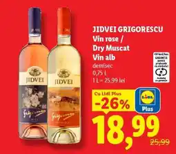 Lidl JIDVEI GRIGORESCU Vin rose / Dry Muscat Vin alb Ofertă