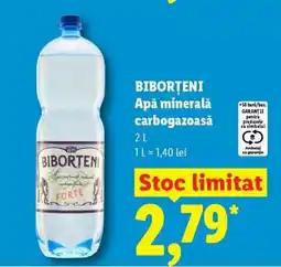 Lidl BIBORTENI Apă minerală carbogazoasă Ofertă