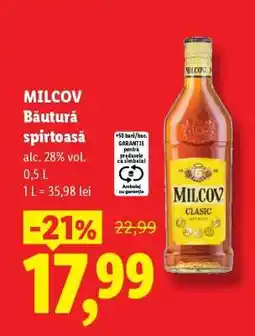 Lidl MILCOV BĂUTURĂ SPIRTOASĂ Ofertă