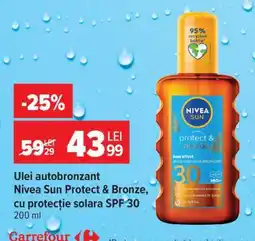 Carrefour Ulei autobronzant Nivea Sun Protect & Bronze, cu protecție solară SPF 30 Ofertă
