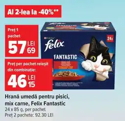 Carrefour Hrană umedă pentru pisici, mix carne, Felix Fantastic Ofertă