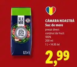 Lidl CĂMARA NOASTRĂ Suc de mere Ofertă