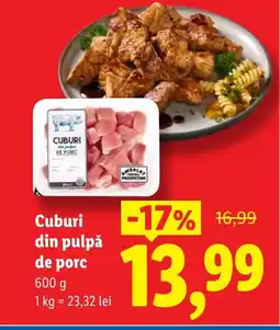Lidl Cuburi din pulpă de porc Ofertă