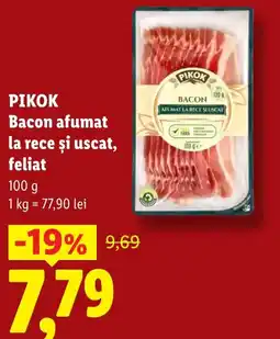 Lidl PIKOK Bacon afumat la rece și uscat, feliat Ofertă