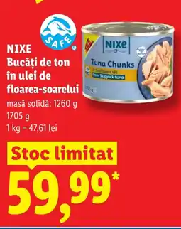Lidl NIXE Bucăţi de ton în ulei de floarea-soarelui Ofertă