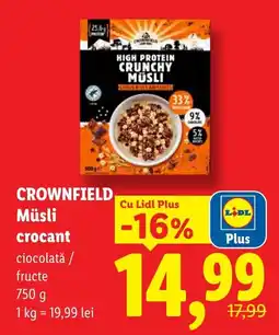 Lidl CROWNFIELD, Müsli crocant Ofertă