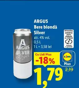 Lidl ARGUS Bere blondă Silver Ofertă