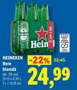 Lidl HEINEKEN Bere blondǎ Ofertă