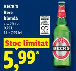 Lidl BECK'S Bere blondă Ofertă