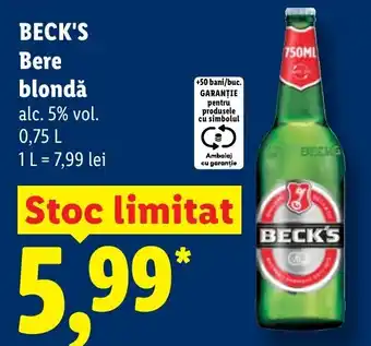 Lidl BECK'S Bere blondă Ofertă