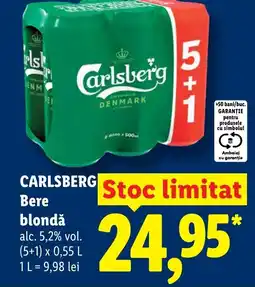 Lidl CARLSBERG Bere blondă Ofertă