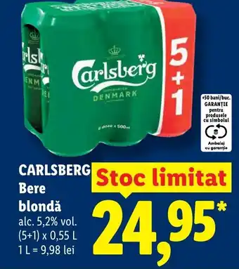 Lidl CARLSBERG Bere blondă Ofertă