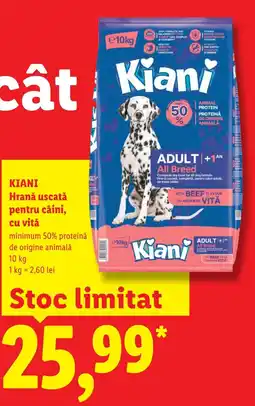 Lidl KIANI Hrană uscată pentru câini, cu vită Ofertă