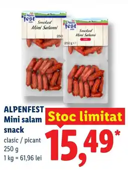 Lidl ALPENFEST Mini salam snack Ofertă
