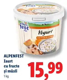 Lidl ALPENFEST Iaurt cu fructe şi müsli Ofertă