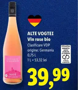 Lidl ALTE VOGTEI Vin rose bio Ofertă