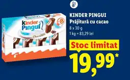 Lidl KINDER PINGUI Prăjitură cu cacao Ofertă