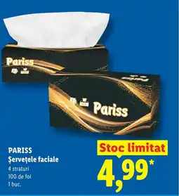 Lidl PARISS Şerveţele faciale Ofertă