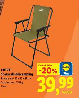 Lidl CRIVIT Scaun pliabil camping Ofertă
