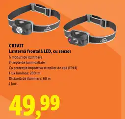 Lidl CRIVIT Lanternǎ frontală LED, cu senzor Ofertă