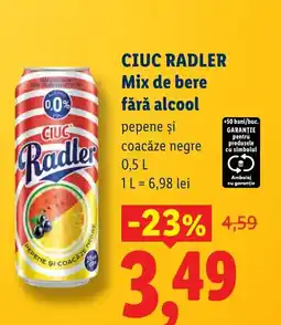 Lidl CIUC RADLER Mix de bere fără alcool Ofertă