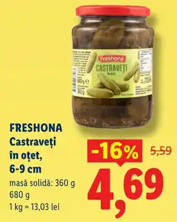 Lidl FRESHONA Castraveţi în oțet 6-9 cm Ofertă