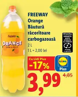 Lidl FREEWAY Orange Băutură răcoritoare carbogazoasă Ofertă