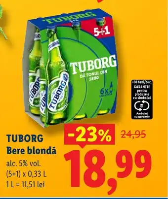 Lidl TUBORG Bere blondă Ofertă