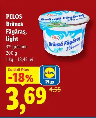 Lidl PILOS Brânză Făgăraş, light Ofertă