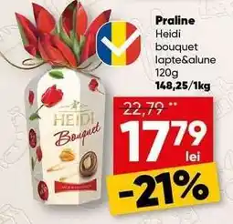 PROFI Praline Heidi bouquet lapte&alune 120g Ofertă
