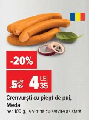 Carrefour Crenvurști cu piept de pui Meda Ofertă
