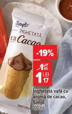 Carrefour Înghețată vafă cu aromă de cacao, Simpl Ofertă
